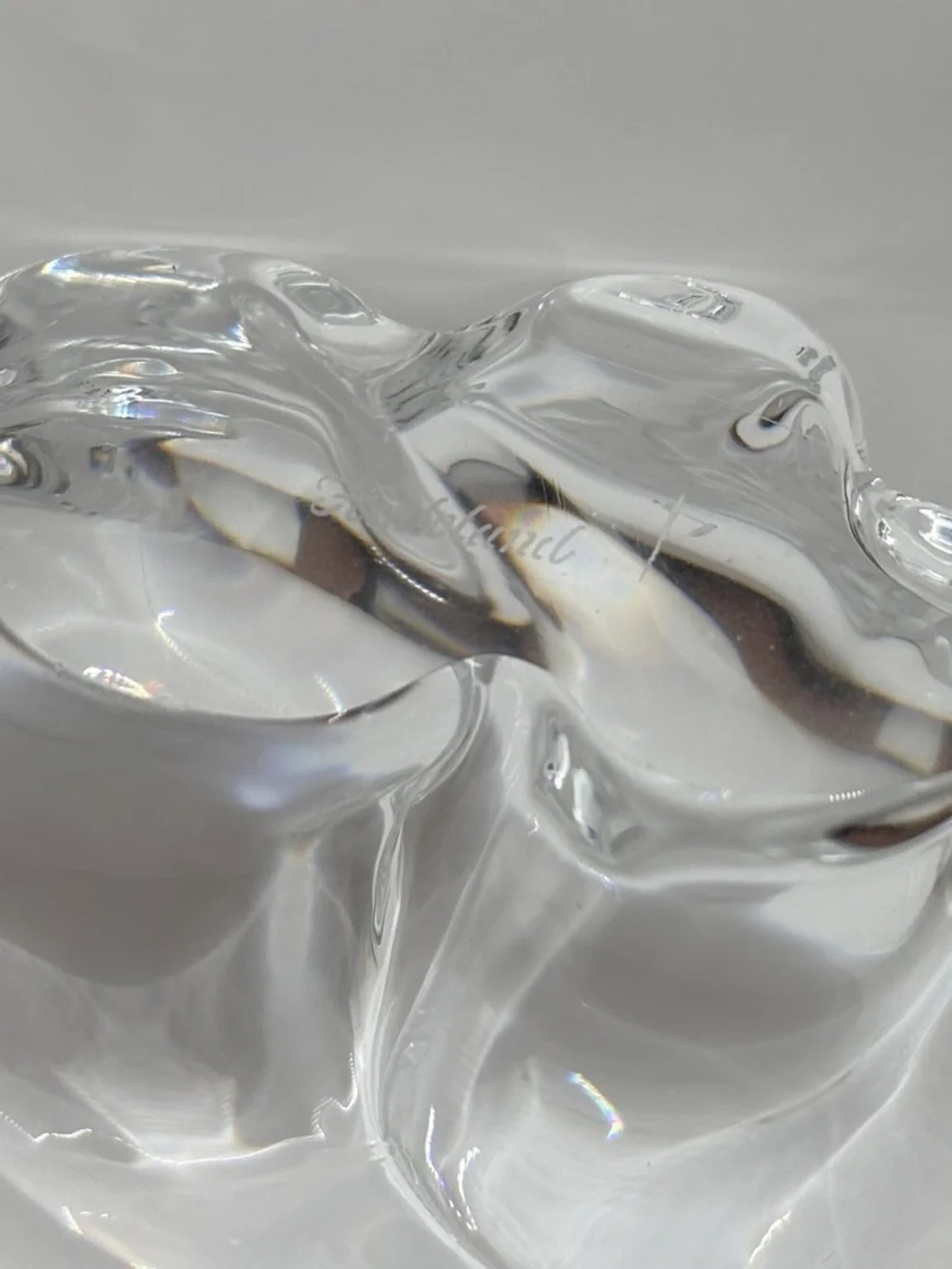 Vintage Hand Blown Hadeland Crystal Glass Figurine Polar Bear Art Paperweight - Picture 5 of 8